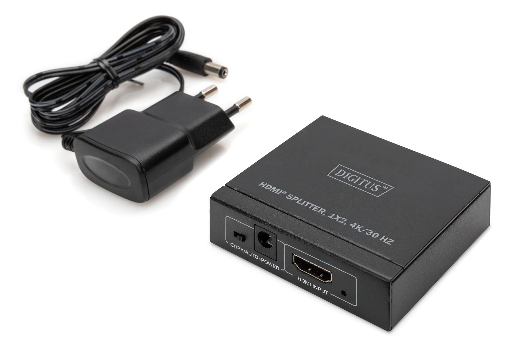Digitus DS-45340 Splitter HDMI 1x2 - Ingresso: 1 porta/Uscita: 2 porte - UHD 4K/30 Hz - HDCP 1.4 e HDMI 1.4b - Deep Colour, EDID switch, protezione ESD