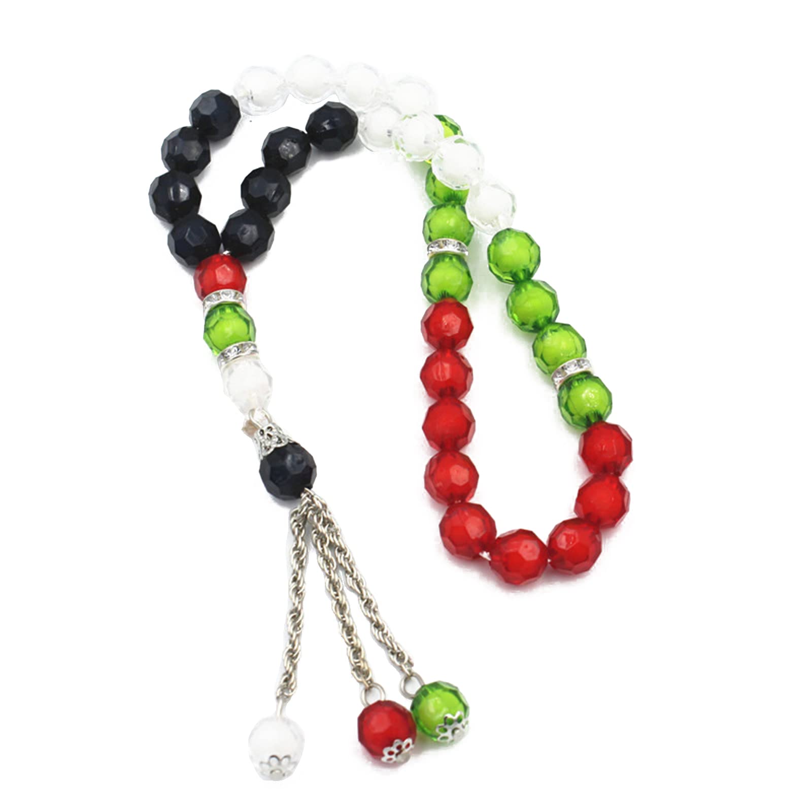 BHUEHSS Muslim Holding Rosary Beads Islamic Prayer Beads 33 Finger Beads Islamic 10mm Color Acrylic Beads for Making Bracelet