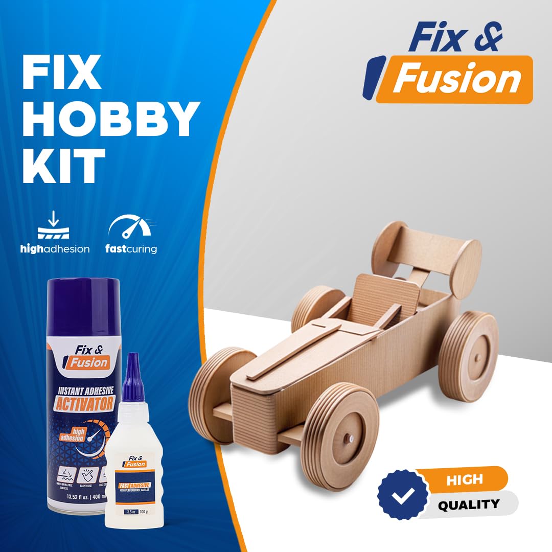 FIX & FUSION Spray Activador 400 Ml, Acelerador Para Pegamento Cianoacrilato CA, Secado Rápido, Para Madera, Plástico, Goma Y Granito, Uso Bricolaje, 12 Piezas