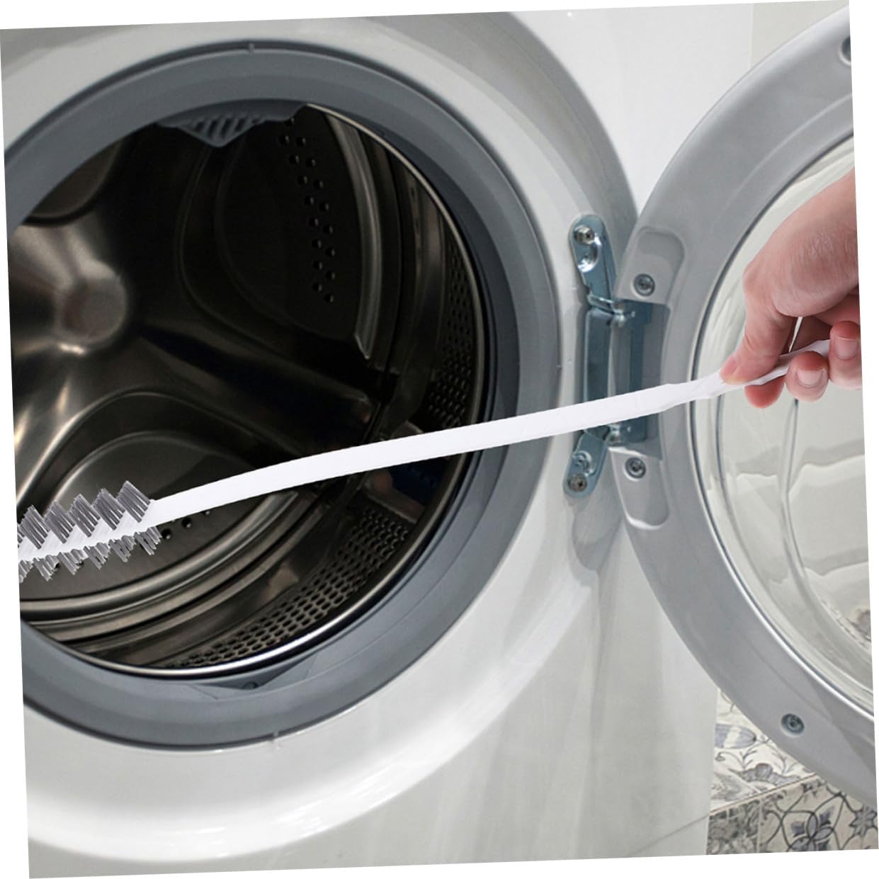 OUNONA 2pcs Flexible Roller Washing Machine Brush Long Handle Bendable Cleaner for Front Load Washers for Tight Gaps Sturdy Construction Home Dryer Vent Cleaner