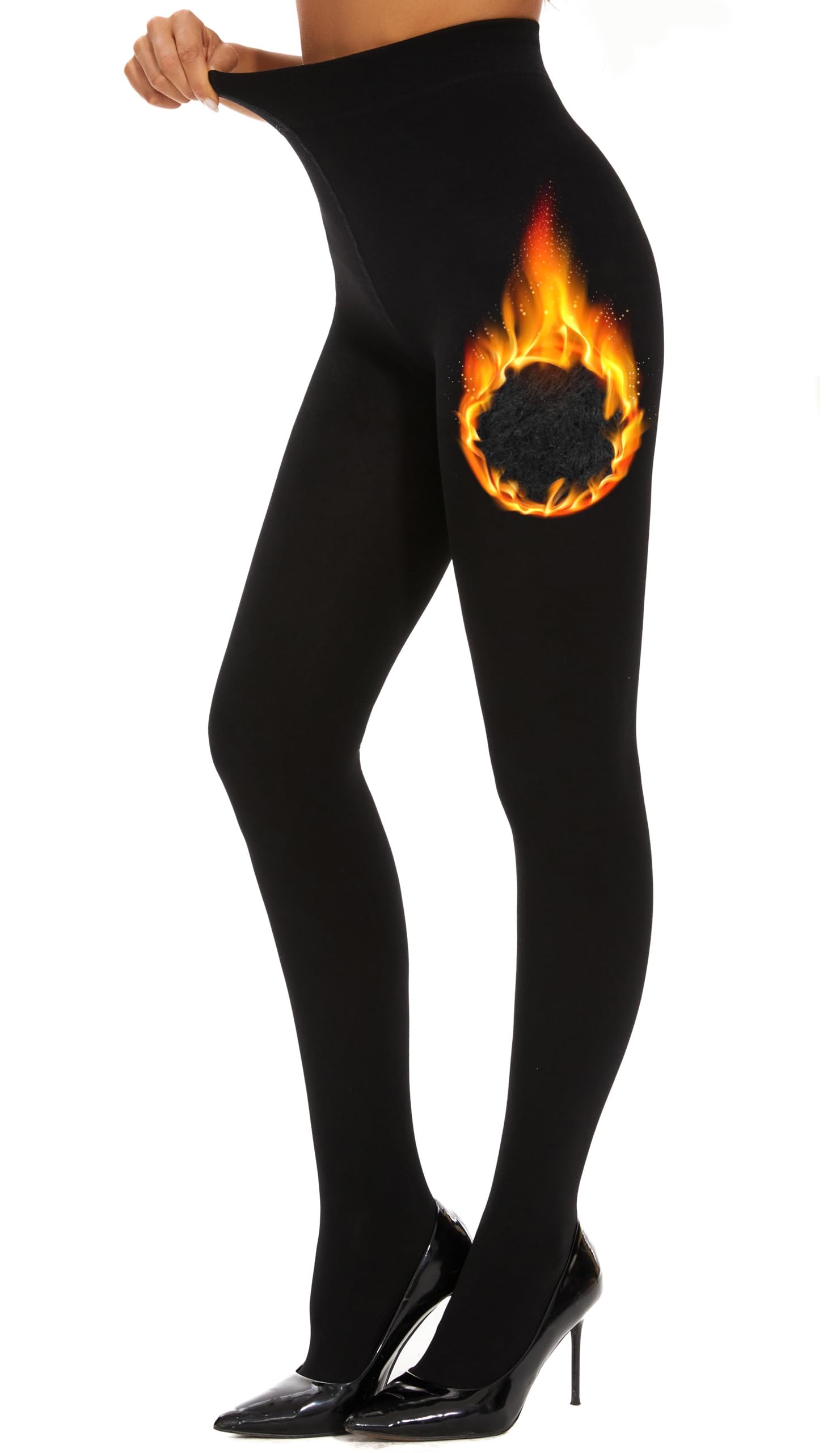 DUCMODA Thermo Strumpfhose Damen Extra Warm Gefüttert | Dicke Weiche Fleece-Innenfutter Winterstrumpfhose Formend mit Hohem Bund, Bequem, Blickdicht für Kälte Tage
