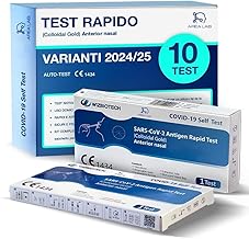 10X Tamponi COVID-19 Nuove Varianti | Test Antigenici Rapidi | Certificato CE | Registrato al Ministero Salute | Rileva Variante Nimbus | Tampone Nasale Fai da Te | Risultato in 15 Minuti