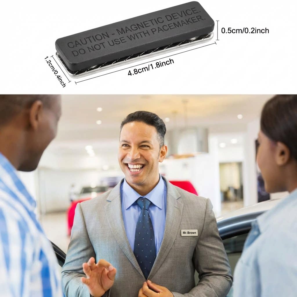 Badge Magnetico Autoadesive 12 Pezzi con 3 Potenti Magneti al Neodimio per Bavero Giacca