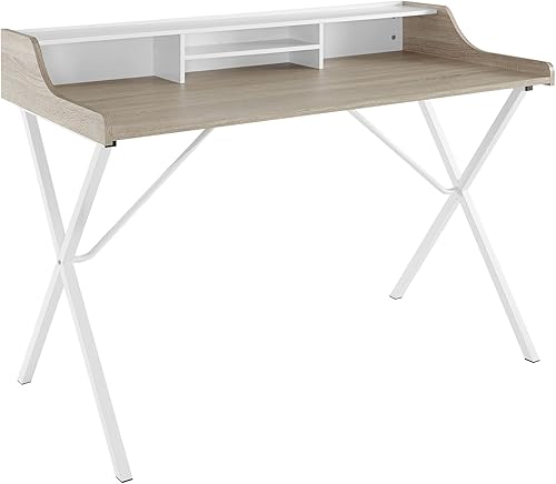 Modway Bin - Escritorio moderno contemporáneo con cubos de almacenamiento en roble