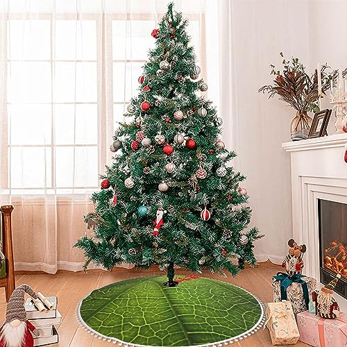 Jupe de sapin de Noël 121,9 cm tapis rustique imperméable à pompons - 8