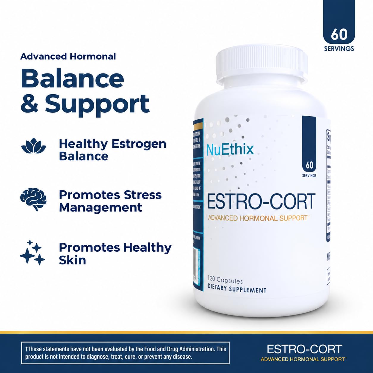 NuEthix Formulations Estro-Cort Anti-Estrogen Nutritional Support Dietary Supplement, 120 Capsules — Amazon image 2