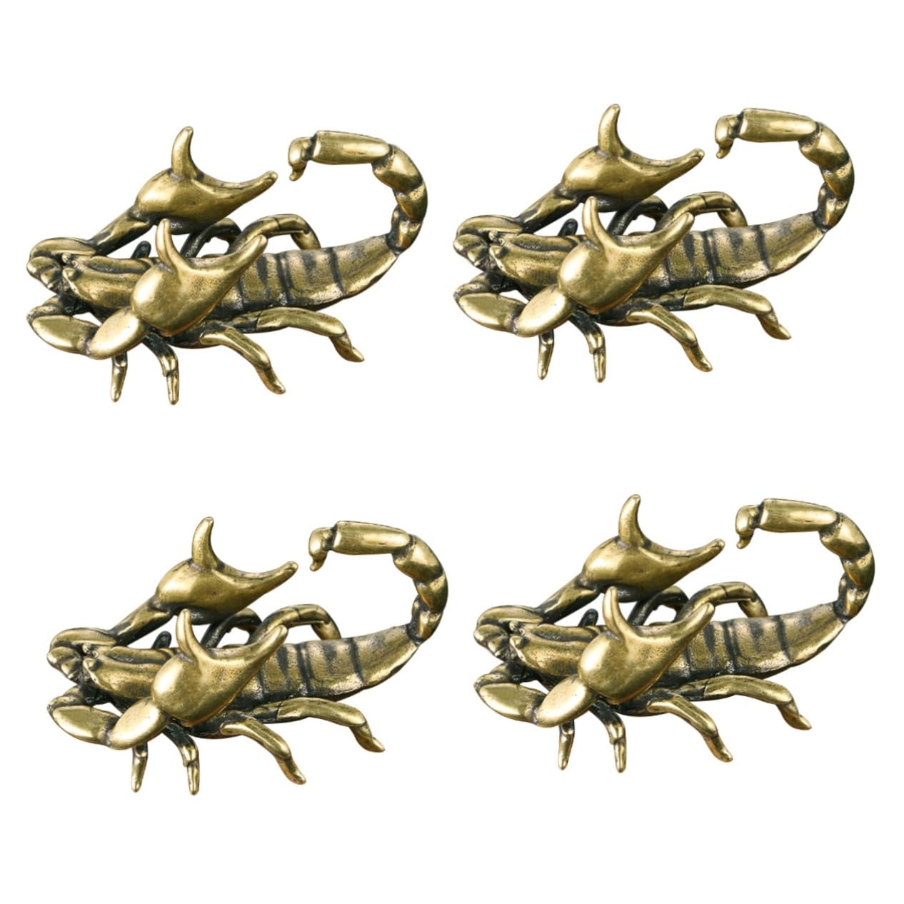 Cabilock Tiger Stiftablage 4 Stück Stift Ruhen Ornamente Zarte Stiftablage Feng-Shui-Statue Tischdekoration Feng-Shui-skulptur Stifthalter in Skorpionform -Figur Bürstenablage Golden Messing