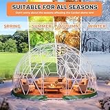 Vakiorn 3,6m Gartenkuppel-Blasenzelt für den Außenbereich, verbessertes geodätisches Kuppelgewächshaus mit transparenter PVC-Abdeckung, wetterfestes Gewächshaus, geeignet für Terrassen, grün