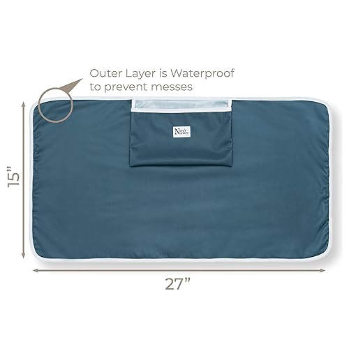 Miniatura 2 de Nora's Nursery Cambiador de pañales portátil para bebé Mat - Impermeable - Mar