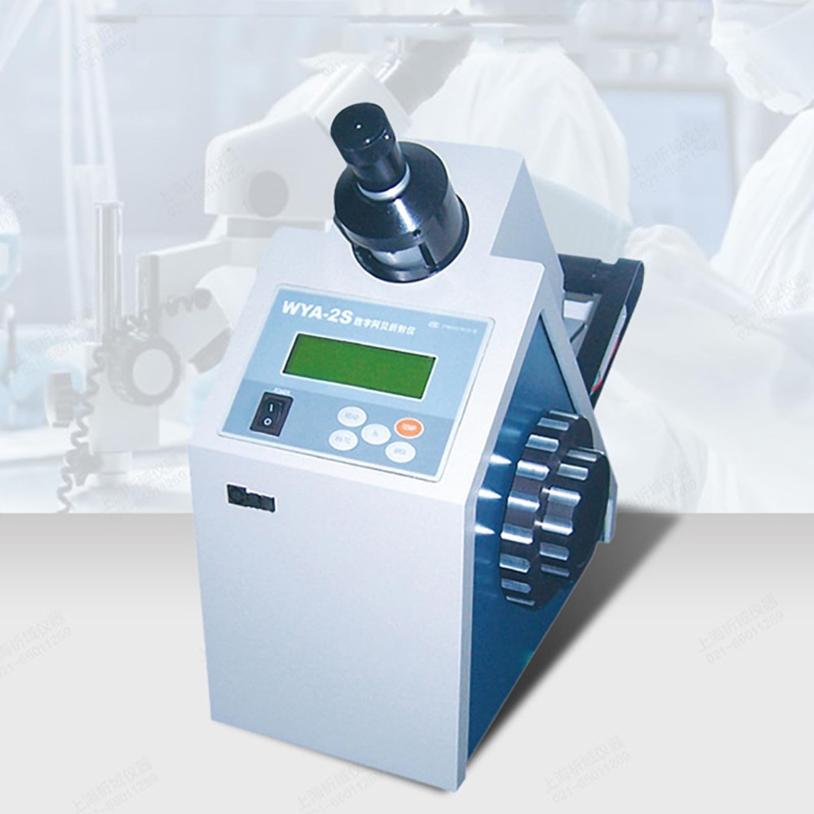 Digitales Refraktometer, misst Brechungsindex 1,3000–1,7000 nD, Brix ± 0,01 %, Genauigkeit ± 0,0002 nD, Temperaturbereich 0–50 °C, Desktop-Design