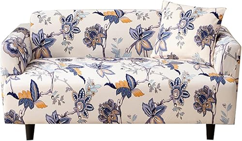 Miniatura 10 de HOOBUY Funda de sofá estampada elástica para sillón de 2 plazas y sofá biplaza con dos fundas de almohada gratis 13# (2 plazas/Sofá biplaza) Gris
