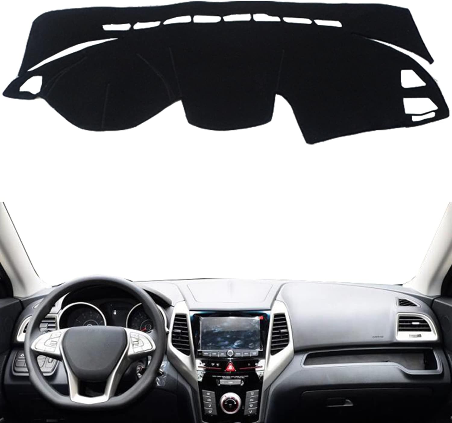 Tapete de cubierta para tablero de salpicadero compatible con SsangYong Tivoli 2015-2019 con volante a la izquierda