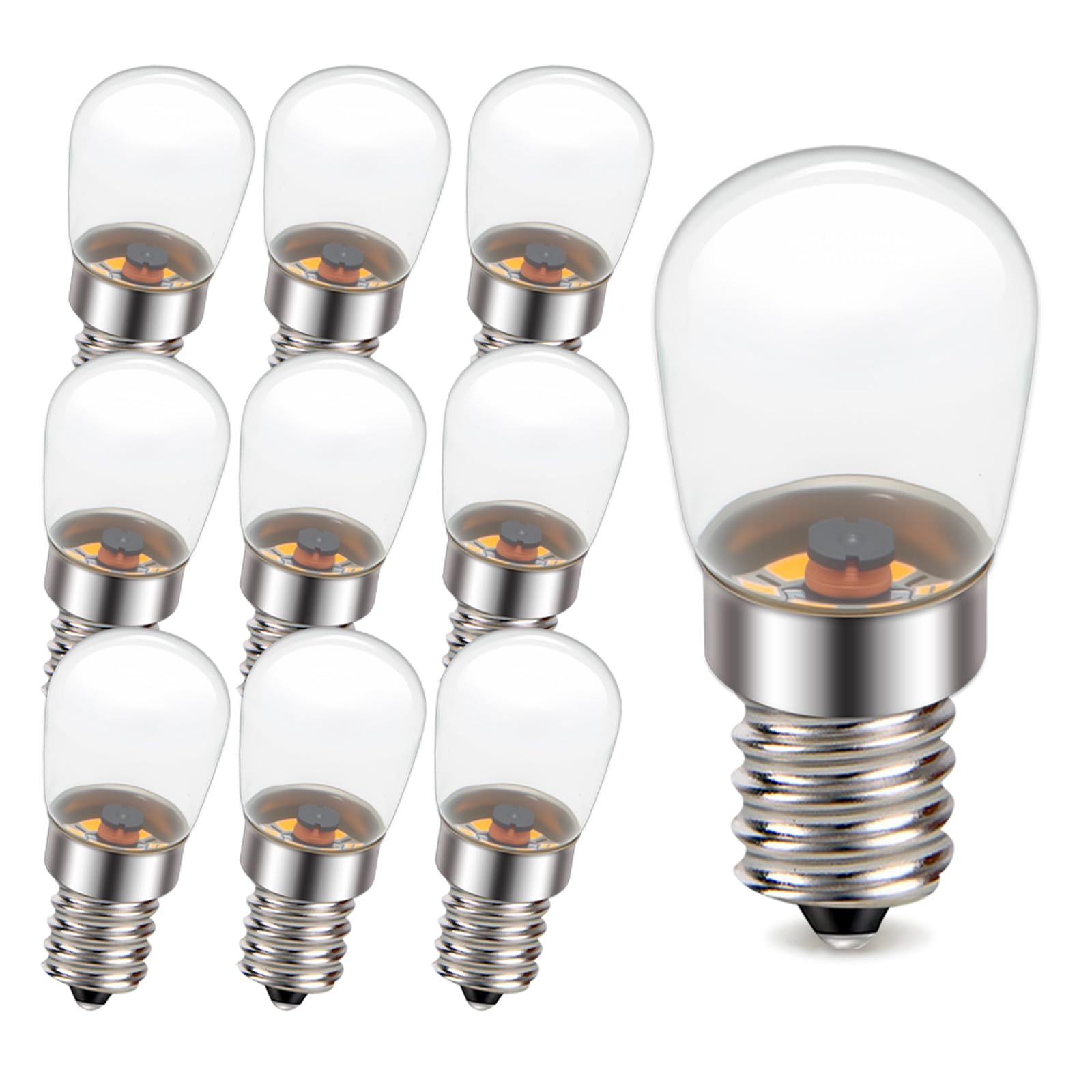 Ruiandsion 10-Pack E12 LED 3000K Caldo per Lampade Antiche Vetrine | Luce calda 3000K valorizza legno, vetro e collezioni.AC85-265V. Basso calore, senza sfarfallio.10 pezzi per tutta la vetrina