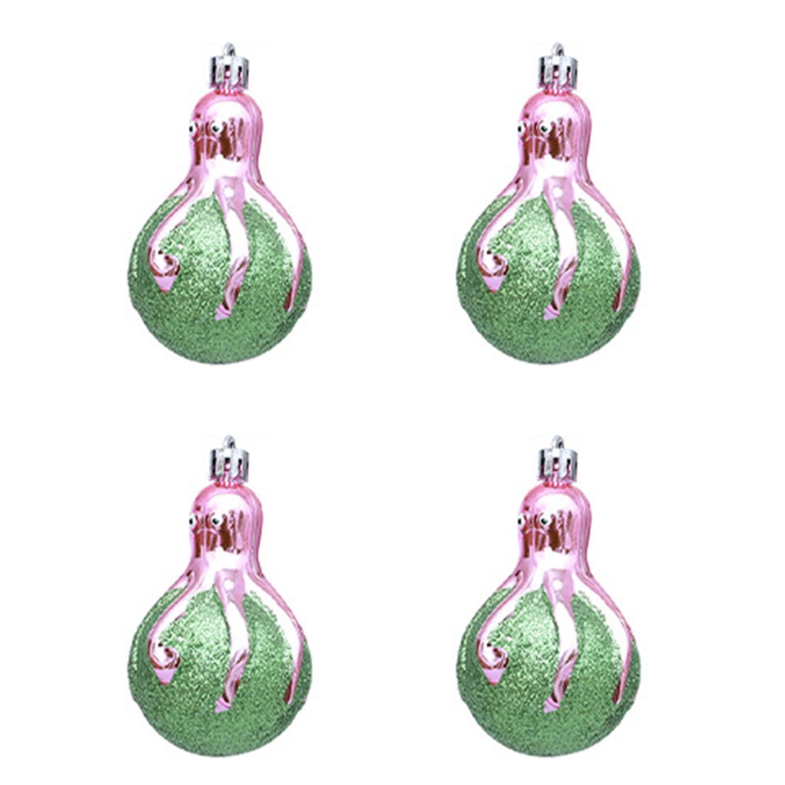 SueaLe 4Pcs Festive Underwater Theme Ornaments Detailed Octopuses Decoration for Christmas Decorating and Gifting Cephalopod Christmas Ornament