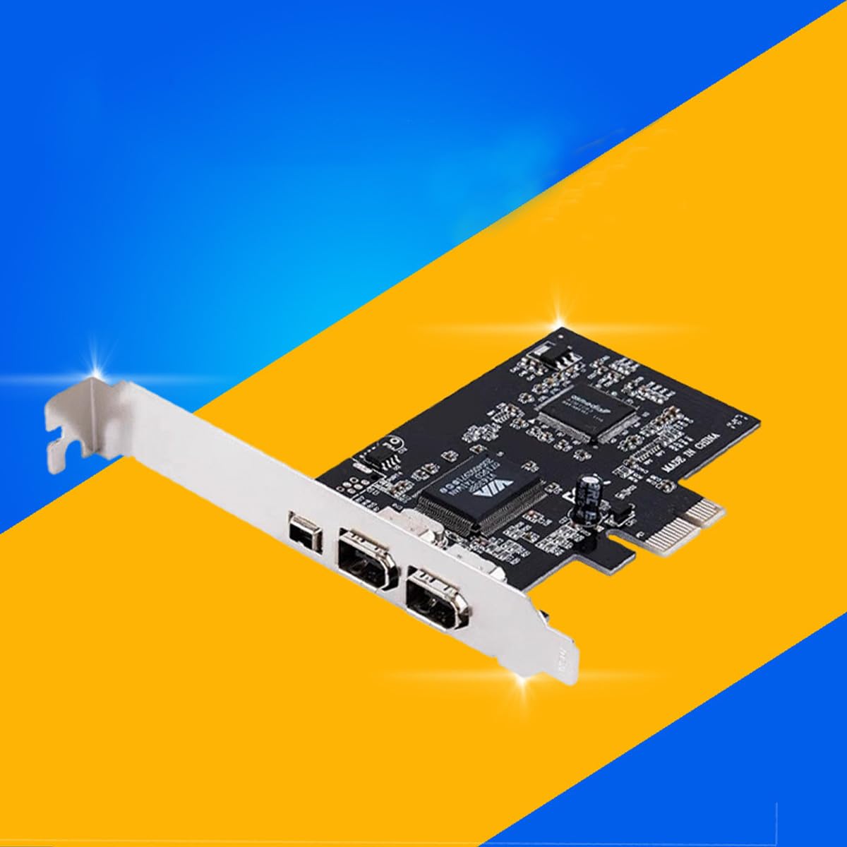 Gorise Tarjeta controladora PCI-E PCI Express FireWire 1394a IEEE 1394 de 2,5 Gbps con Cable FireWire, Tarjeta de Captura de imágenes HD de Escritorio de 800 Mbps para transmisión