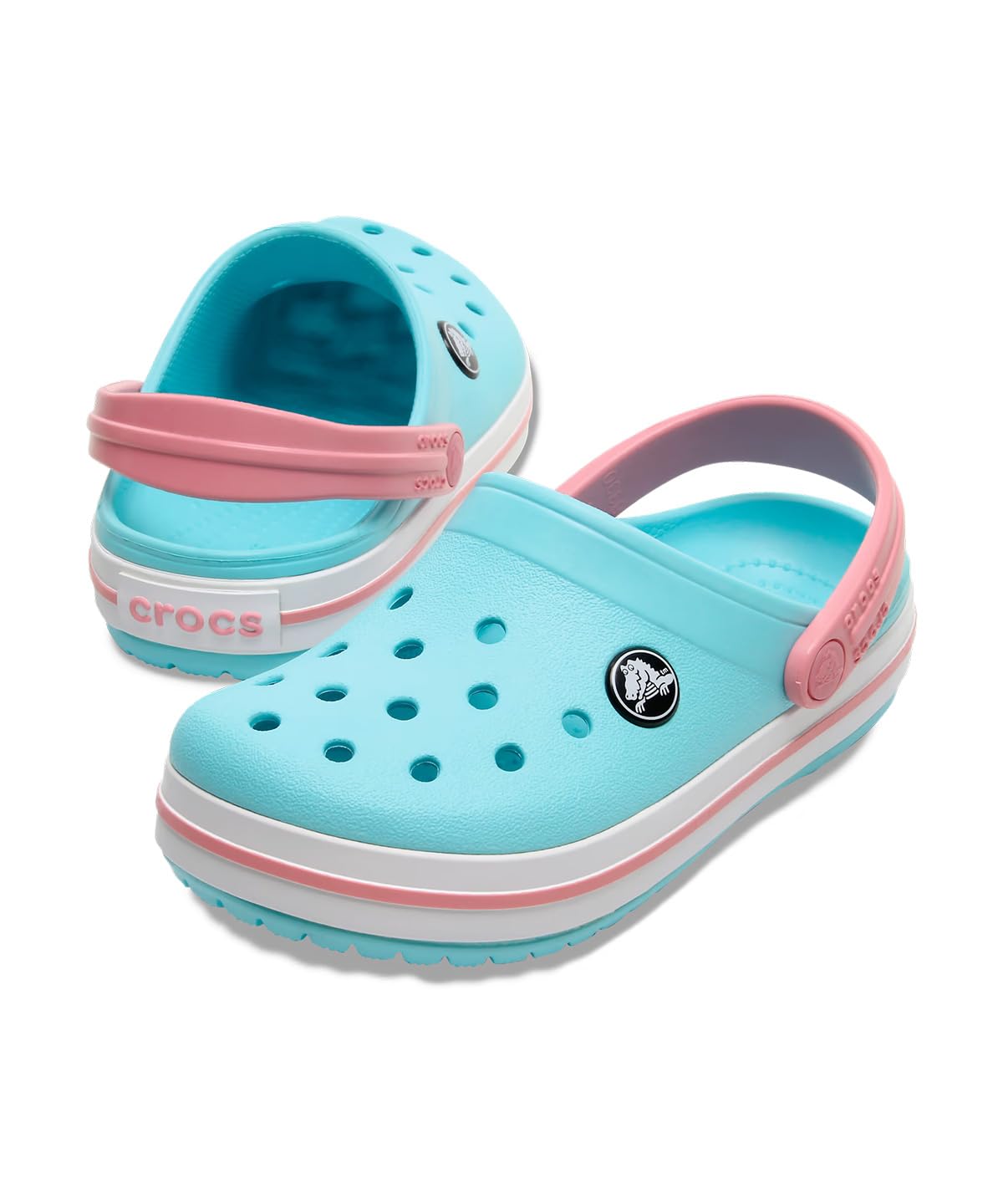 Crocs Crocband Clog K, Zoccoli Unisex Niños, 37/38 EU, Ice Blue/White