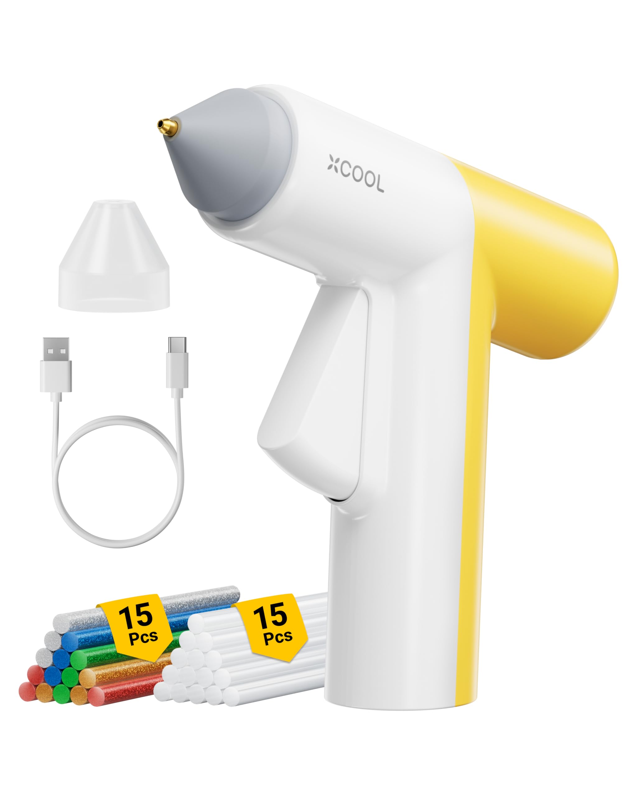 CraftMate Cordless Hot Glue Gun, Auto Dispensing Dripless Glue Gun, 40s Heat-up, Rechargeable Wireless Mini Glue Gun with 30 Glue Sticks for DIY Crafts, Repairs, School Projects, SMB