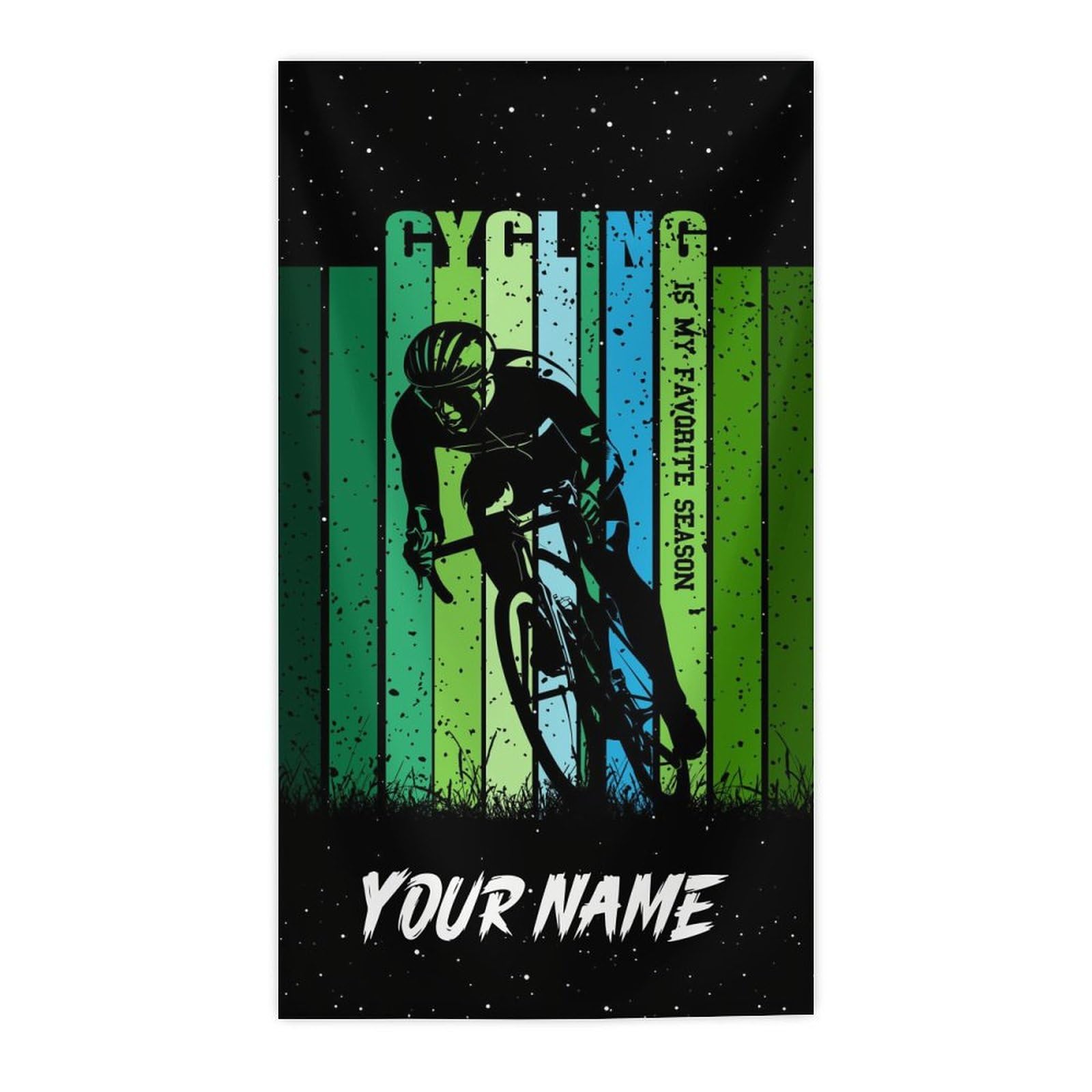 UNIKITTY Personalized Towel for Boys, Cycling Beach Towel, Absorbent, Sand Free, Quick Dry, Beach Supplies for Kids Adults, Custom Sport Gifts with