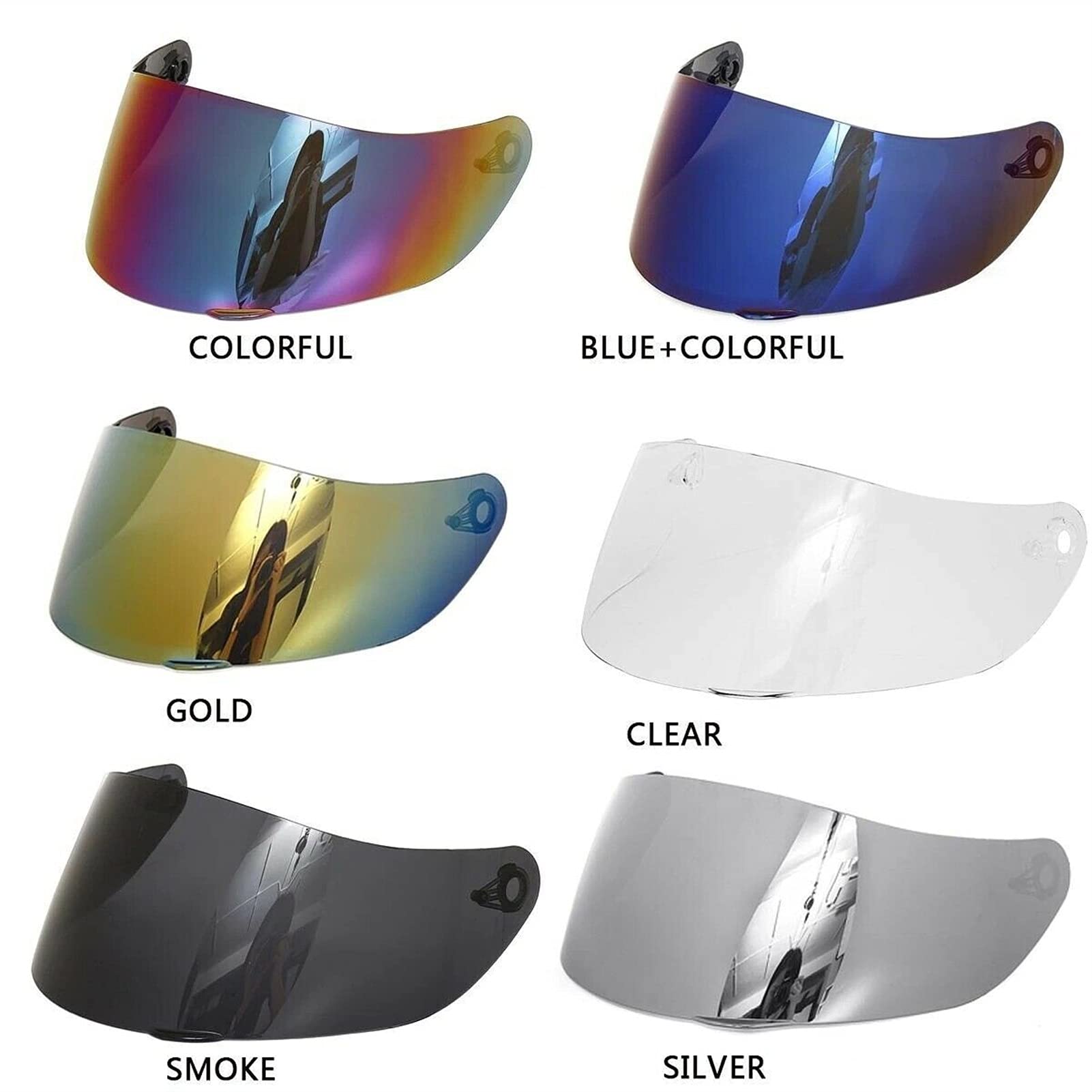 Helmet Visor, Fits A-G-V K1 K5 K3SV Ca-SCO Not Fits K3 / K4 Motorcycle Helmet Replacement/Spare Ready Visor Iridium(Blue and Colorful) : Automotive