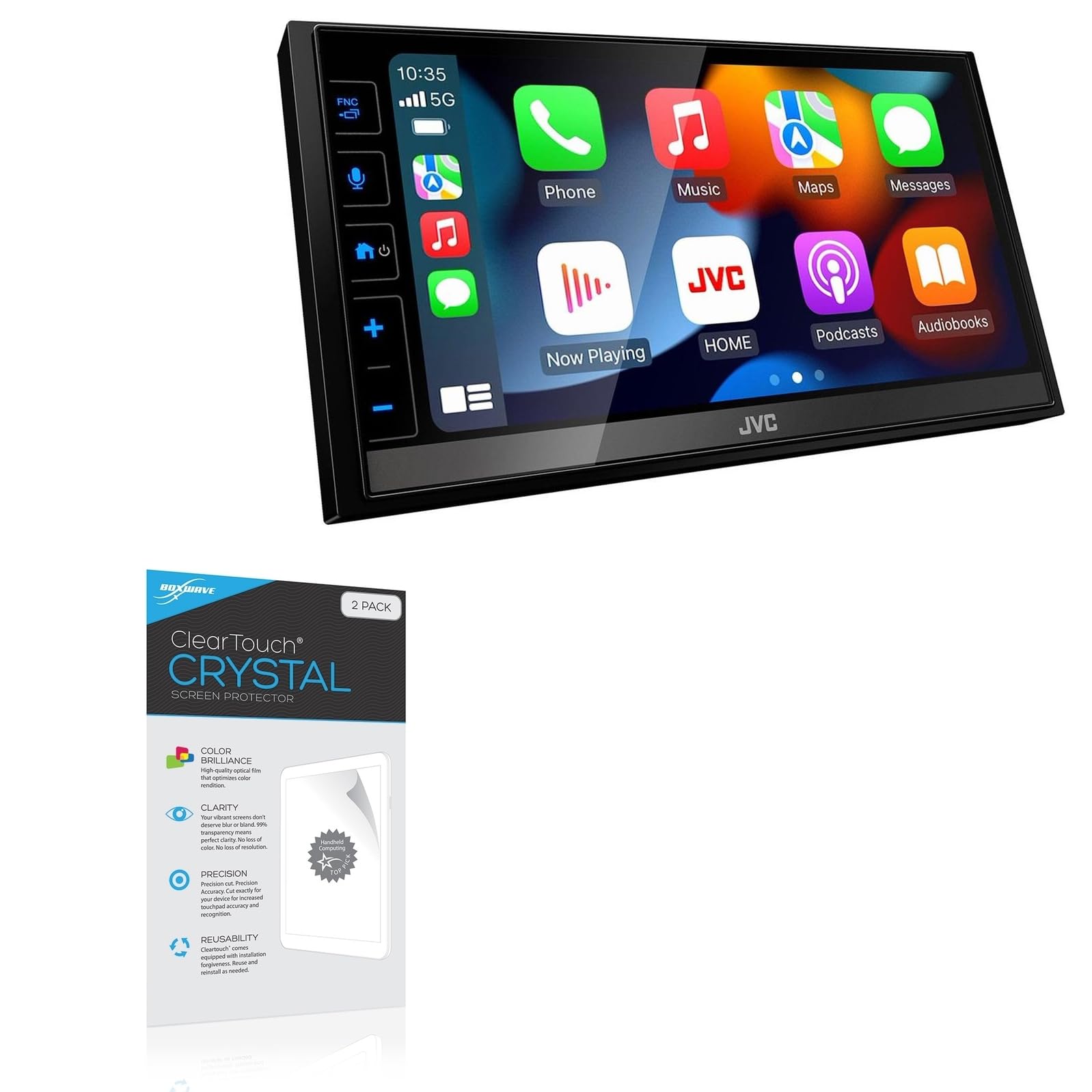 BoxWave Screen Protector Compatible with JVC KW-M780BT (6.8 in) - ClearTouch Crystal (2-Pack), HD Film Skin - Shields from Scratches
