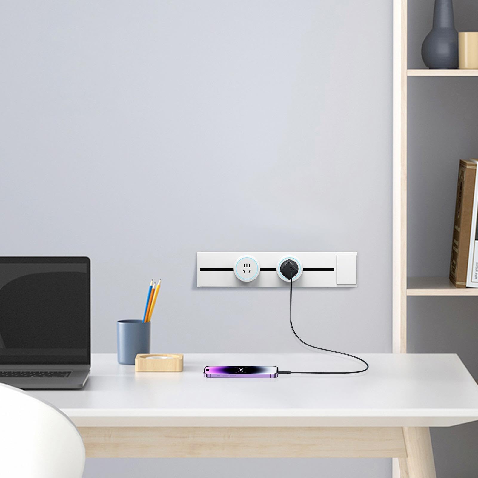 Adaptador Enchufe Extensible Adaptadores Móviles Y Desmontables | Carril Ajustable Para Enchufes Eléctricos Lugar De Trabajo Sala De Estudio Salón Cocina Hogar Hotel Escuela Apartamento