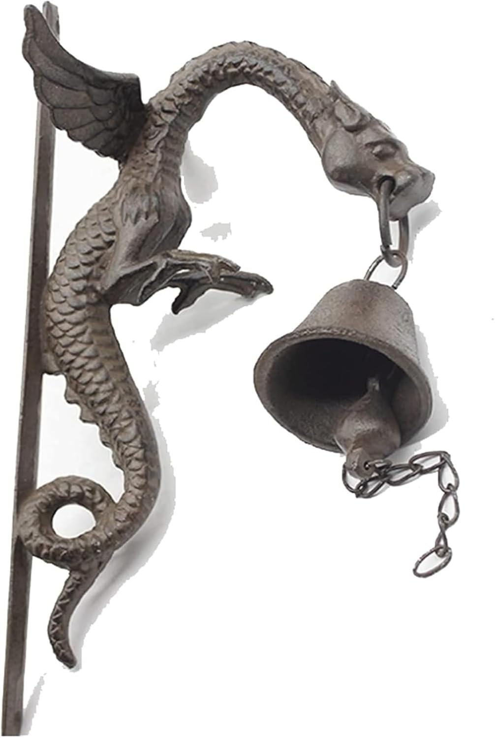 KouRY Cast Iron Dinner Bell Cast Iron Wall Hanging Bell Cast Iron Dragons Doorbell, Home Outdoor Garden Courtyard Decor, Wall Hanging Door