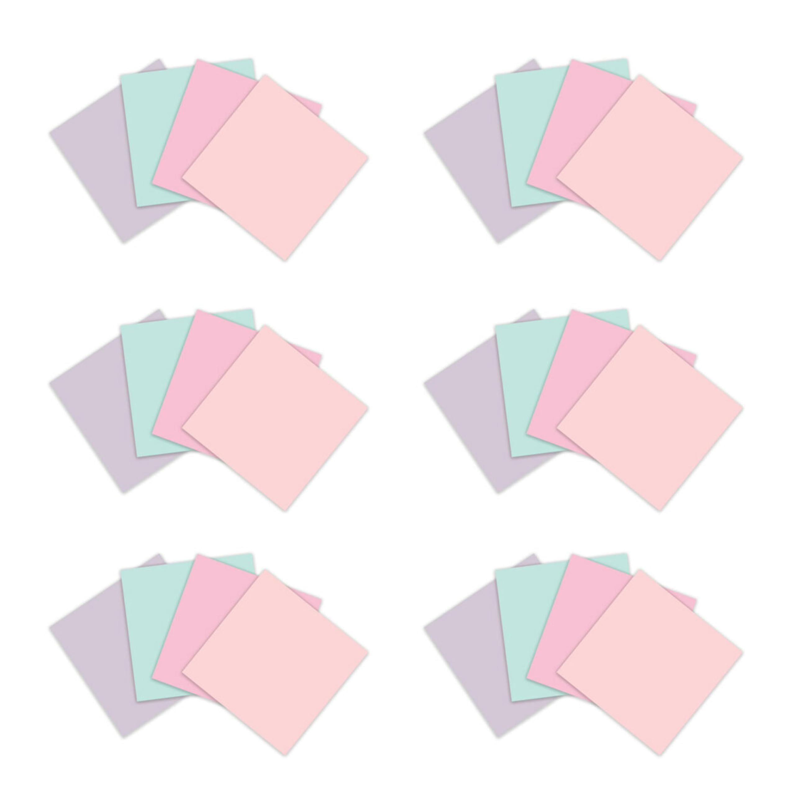 Post-it 100% Recyclingpapier, super Haftnotizen, 2X The Sticking Power, 7,6 x 7,6 cm, 24 Bl cke/Packung, 70 Blatt/Block, Wanderlust Pastels Collection (654R-24SSNRPCP)