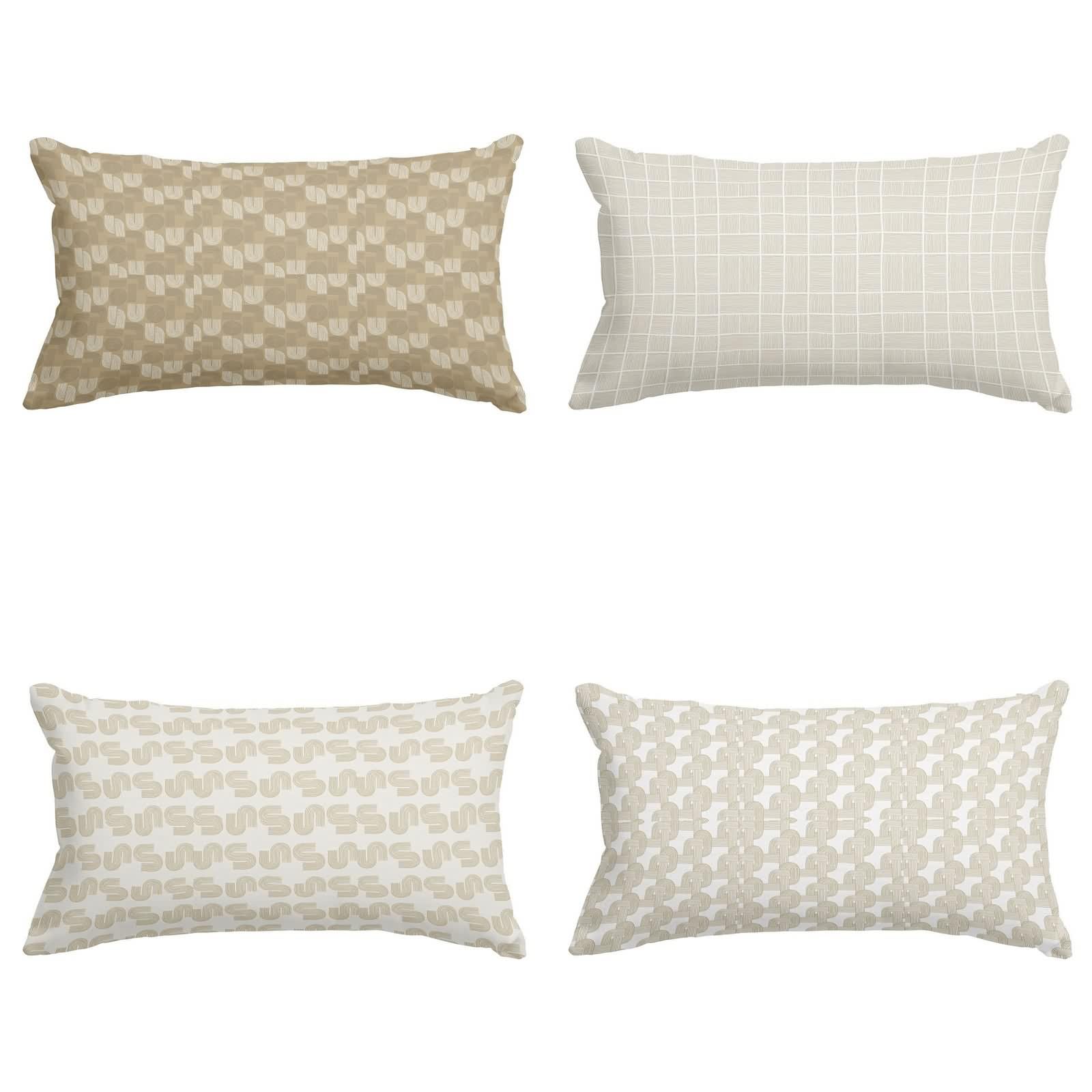Housse de coussin hydrofuge et antitache pour canapé lot de 4