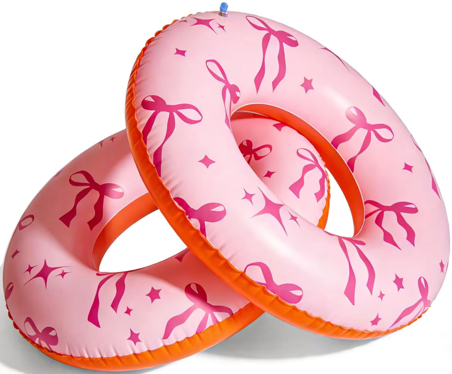 4PCS Inflatable Pool Floats Swimming Rings Large Inner Tube Swimming Pool Theme Swim Rings Pool Lounger Float for Pool Party & Summer (Bow,4)