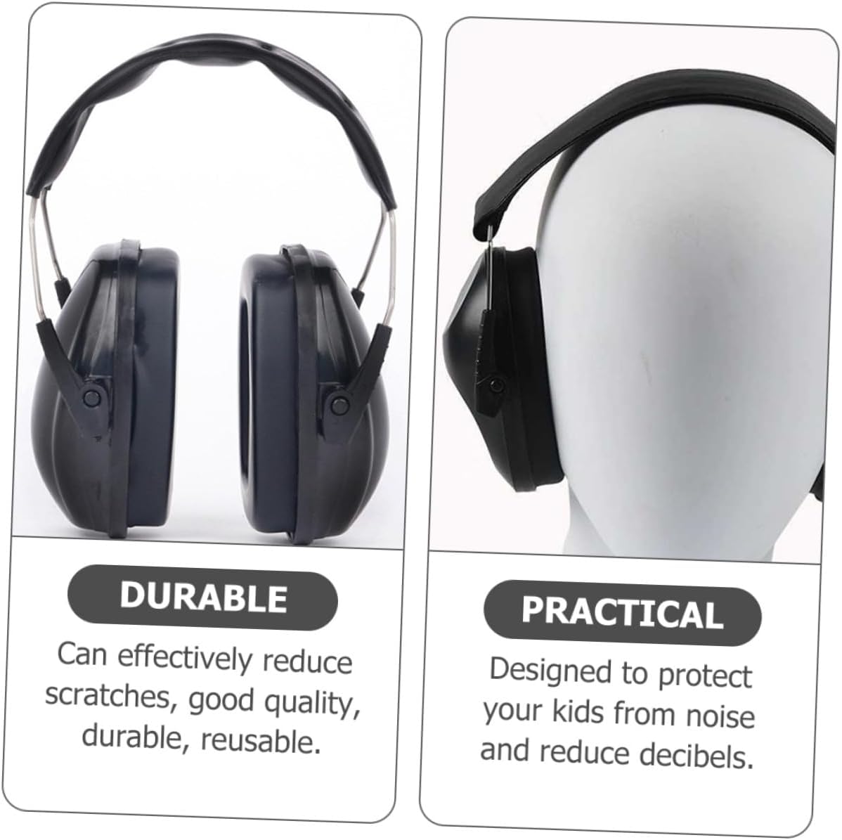 Noise Cancelling Earmuffs Adjustable Ear Protection for Sleeping and Learning Soft Comfortable Noise Reduction Covers for Newborns and Black Design