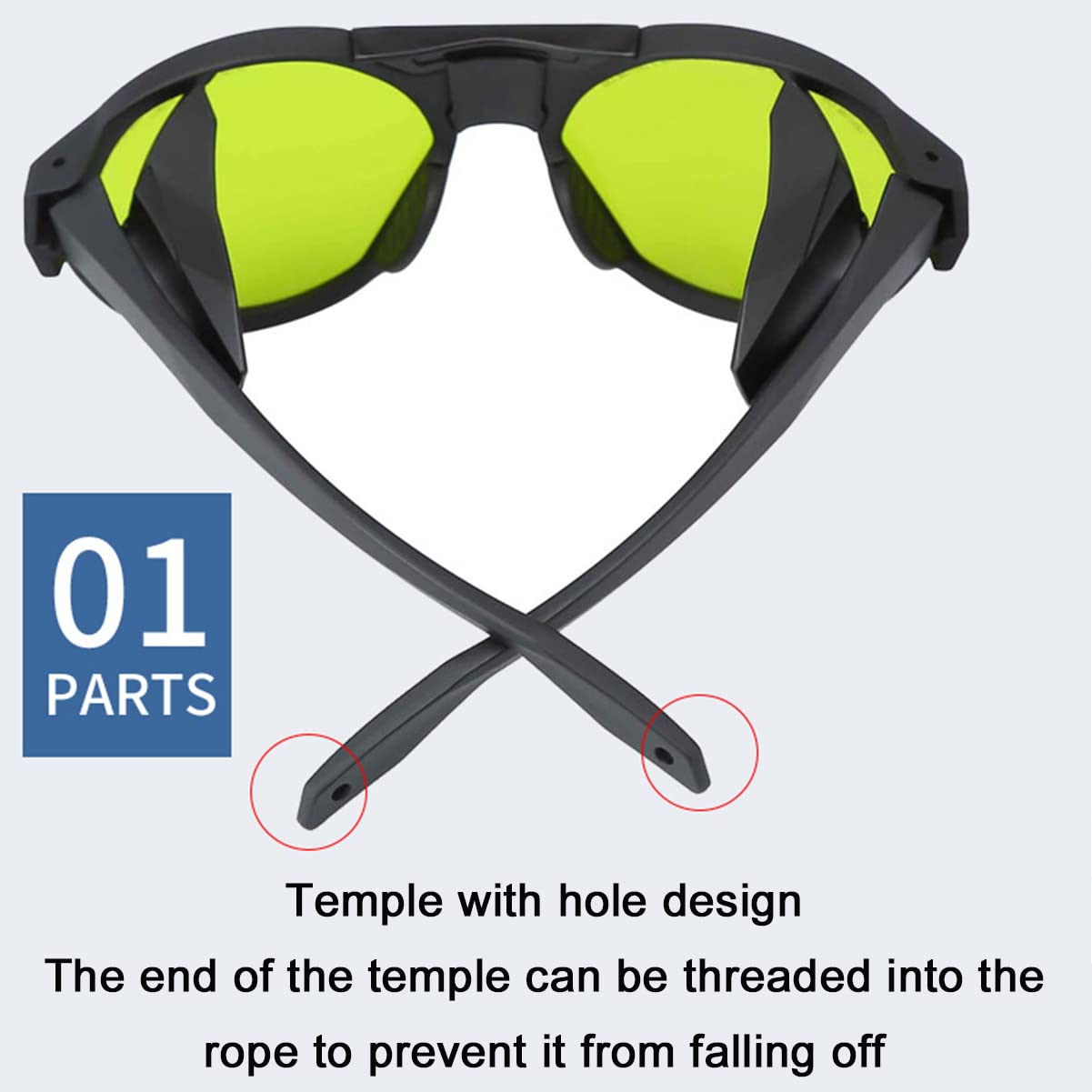 Gafas de Seguridad Láser Protección 980nm 1064nm 1100nm OD5+ | 190-490nm 800-1100nm, Antiluz Radiación, Filtrado de Sombreado Láser, Para Máquina de Corte Grabado, Para IPL Láser de Fibra
