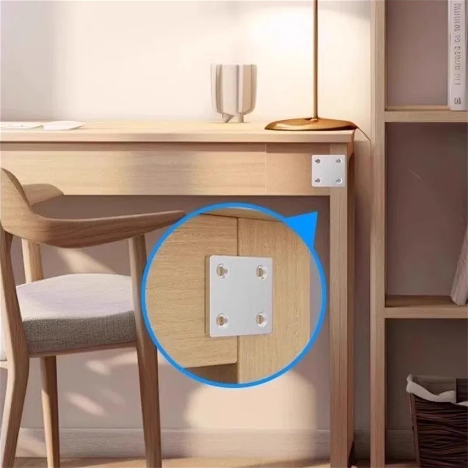 10 piezas de soporte recto acero inoxidable, placa reparación plana metal con tornillo, madera, código ángulo, sujetador muebles Para Reparación(38x46mm)