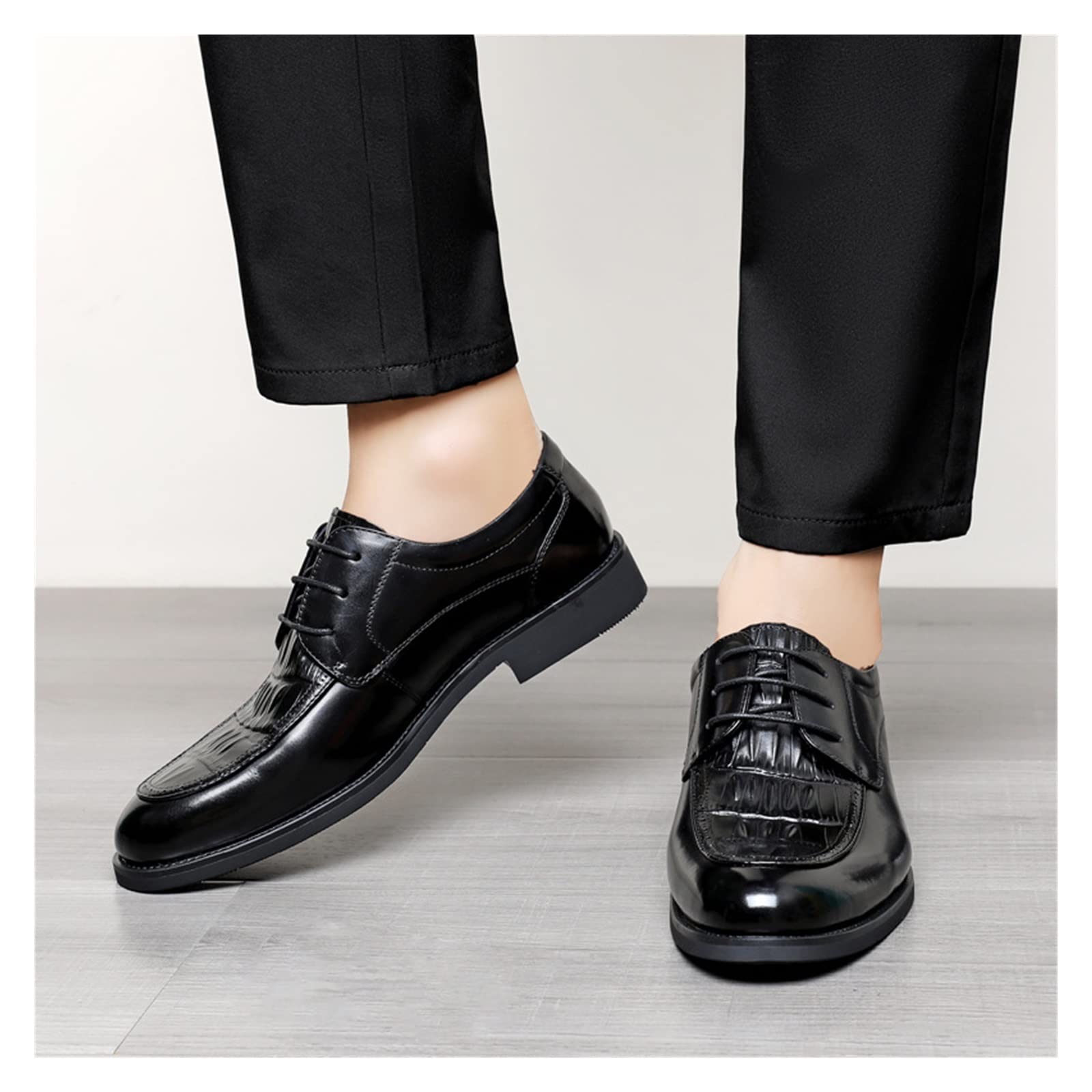 CARZE Scarpe da Uomo in Vera Pelle Scarpe da Sposo da Cerimonia for Abiti da Cerimonia Scarpe da Uomo in Pelle Casual da Lavoro da Uomo Scarpe Eleganti da Uomo(BlackA,42)