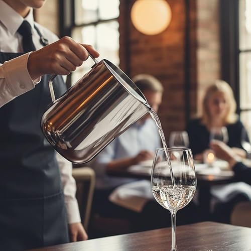 Miniatura 3 de Jarra de acero inoxidable de 66 onzas con protector de hielo. Jarra de agua para nevera para agua caliente/fría, jarra grande para agua, bebidas y