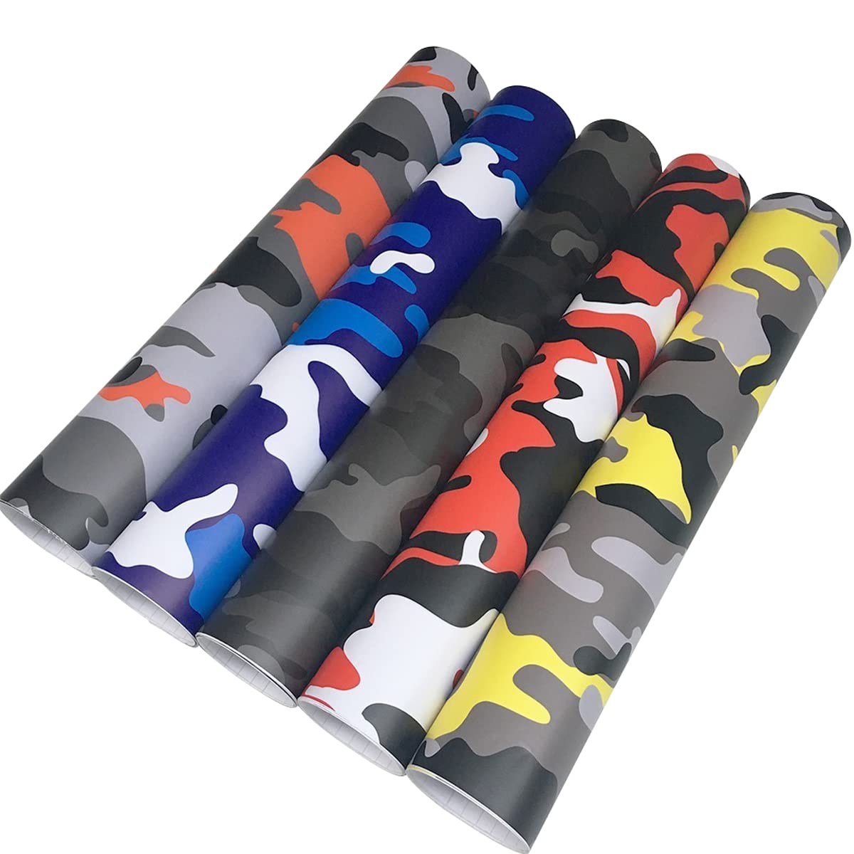 Pellicola Mimetica in Vinile per Auto Camouflage Pellicola in Vinile Camo Sticker per Console Computer Laptop Skin Scooter Moto Car Wraps,Arancio-Nero,50cm × 500cm
