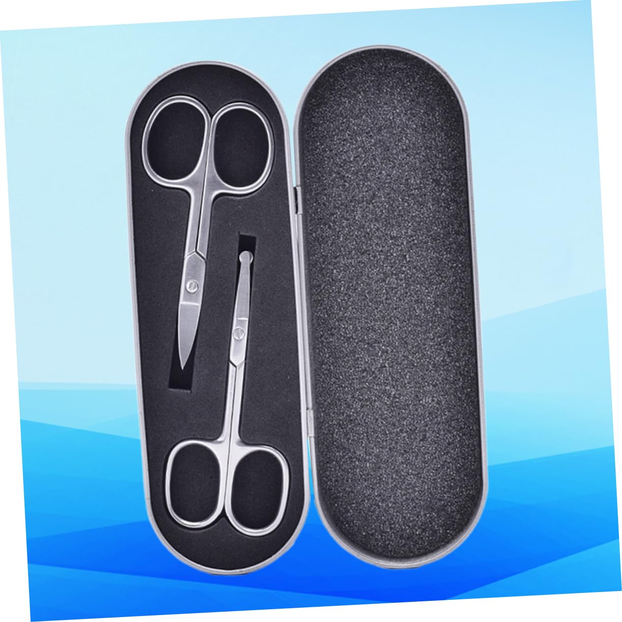 3 Set Set Per Rifinire Le Sopracciglia Forbici in Acciaio Inossidabile Forbici Per Del Naso Strumento Per Modellare Le Sopracciglia Terrimer Per Sopracciglia Black 2 Pezzi * 3