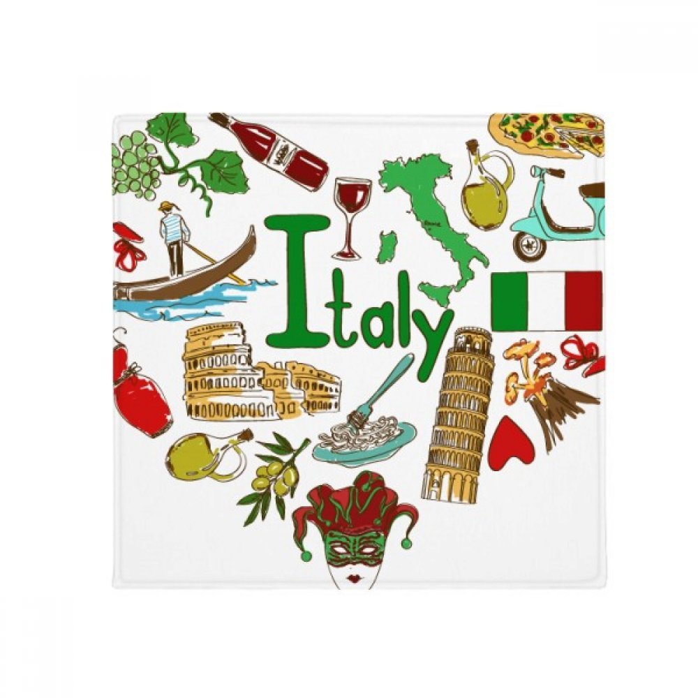 Tapis Italie Love Heart 80x80cm multicolore anti-dérapant pour sol et animaux