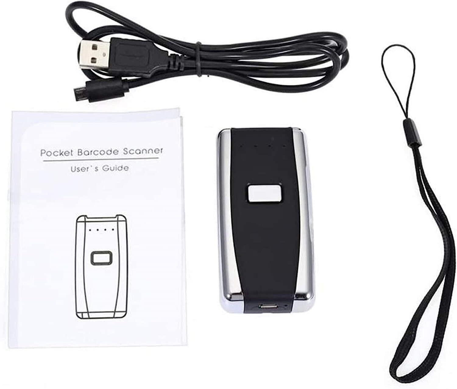 EPANO Czytnik kodów kreskowych 2D Red Light Akumulator USB Mini Bezprzewodowy skaner kodów kreskowych Bluetooth do sklepu, supermarketu, magazynu