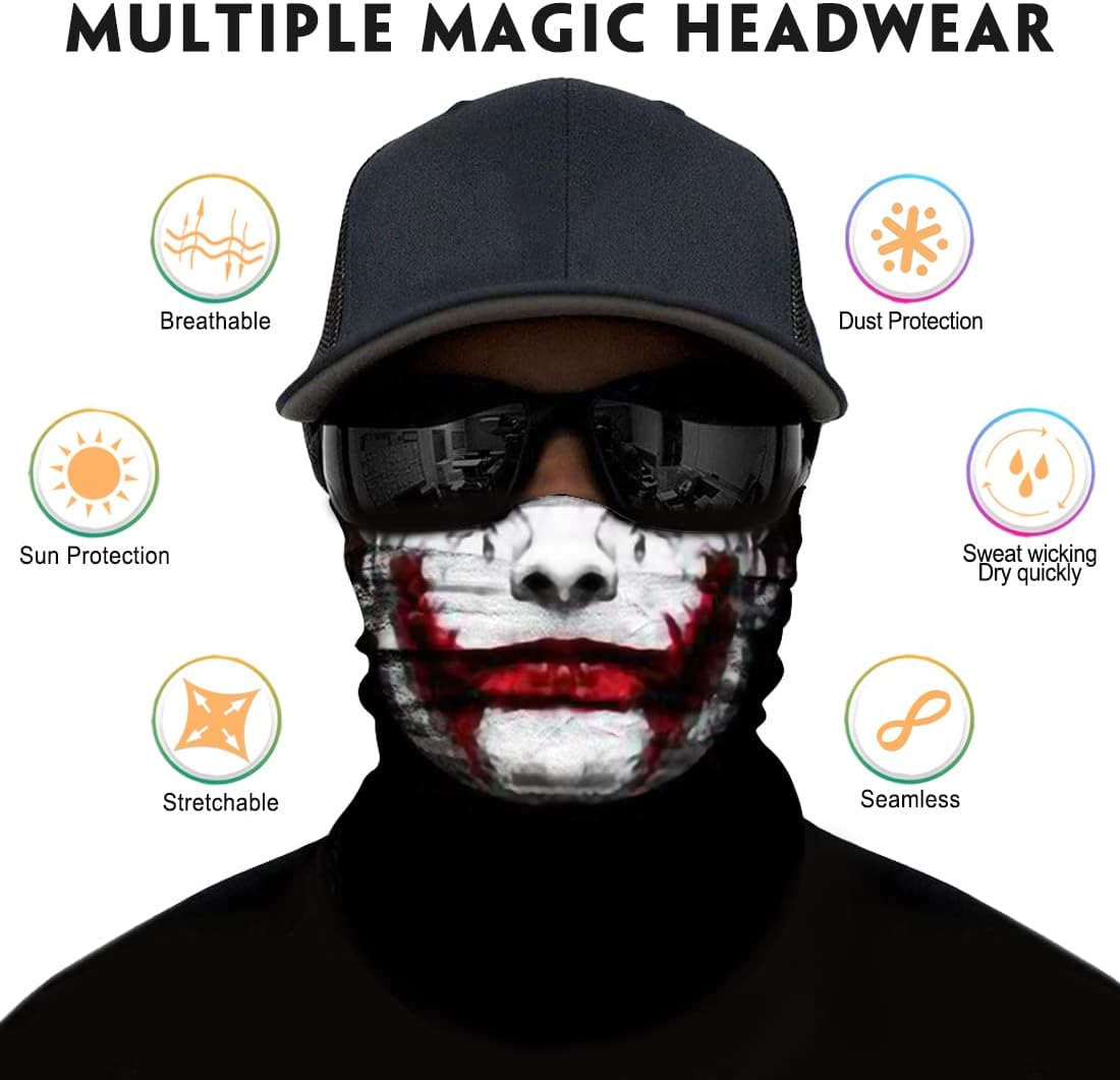 Venswell Neck Gaiter Face Mask Men Women,Seamless Bandana Rave Face Cover Scarf Mask,Balaclava,Headband, Head Wrap,Headwear - Image 2