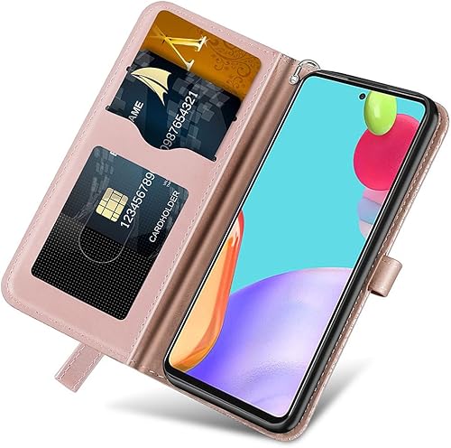 Miniatura 2 de MEUPZZK Samsung Galaxy A53 5G Case, Samsung A53 5G Wallet Case, Embossed Tree Premium PU Leather Kickstand Card Slots Wrist Strap Folio Flip 6.5