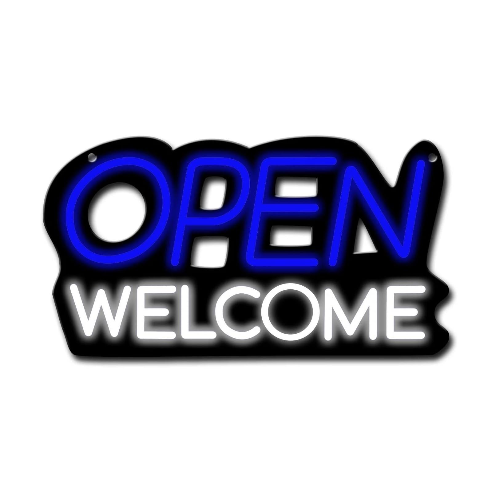 Shouxi One Color Sign Lamp Open Welcome Neon Sign, Open Commercial Sign Suitable For The Windows And Doors Of Shops, Bars 21.7Cmx40.6cm