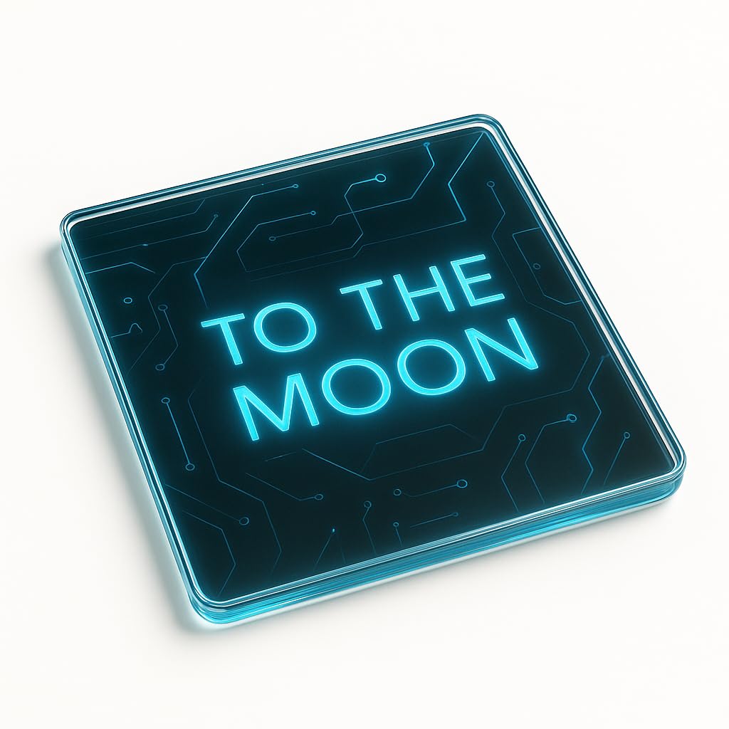 Sleek Acrylic Coaster Gift - Modern Futuristic Crypto Design with Minimal Circuit Patterns and Cool-Toned Reflections