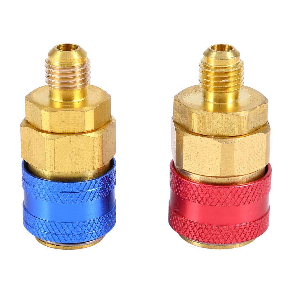 Adaptador de Acoplador Rápido, Conectores Rápidos de Colector de Aire Acondicionado, Conectores HP Y LP para Recarga de Evacuación del Sistema de Ca del Automóvil R134a