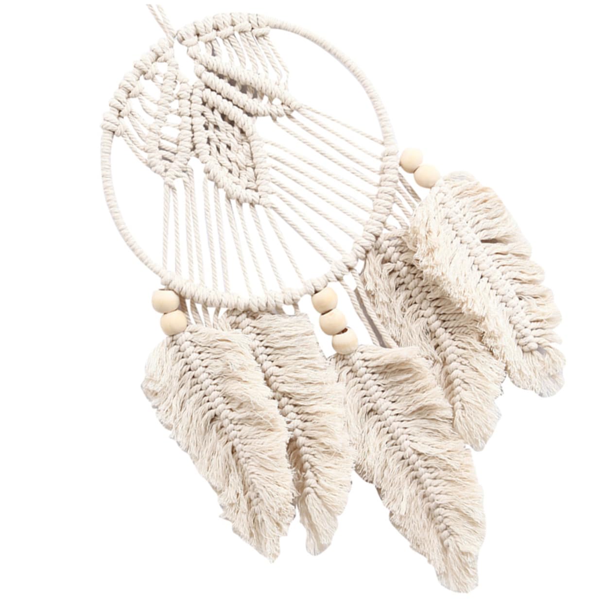MUCKLILY 1Pc Handmade Beige Dream Catcher Wall Decor Stylish Hanging Decoration for Rooms Cozy Home Atmosphere for Loved Ones Unique Boho Wall Art