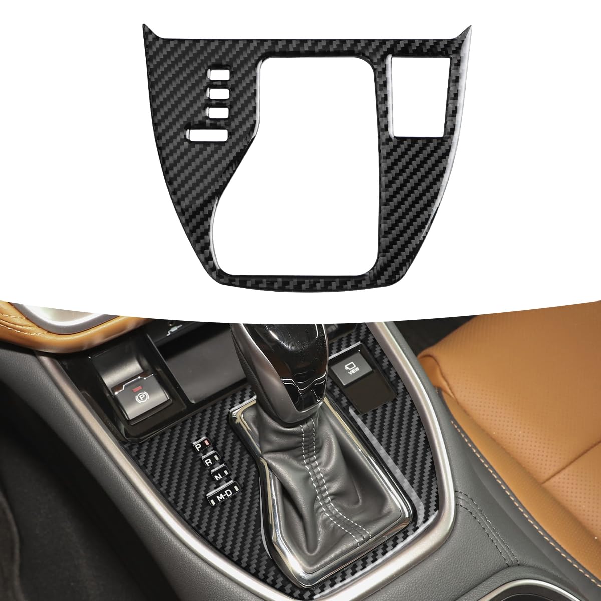 INTGET Soft Gear Panel Cover for 2020-2023 2024 Subaru Outback Accessories Subaru Legacy Accessories Center Console Gear Frame Cover Interior Decor Accessories (Soft Carbon Fier-with Extra Button)