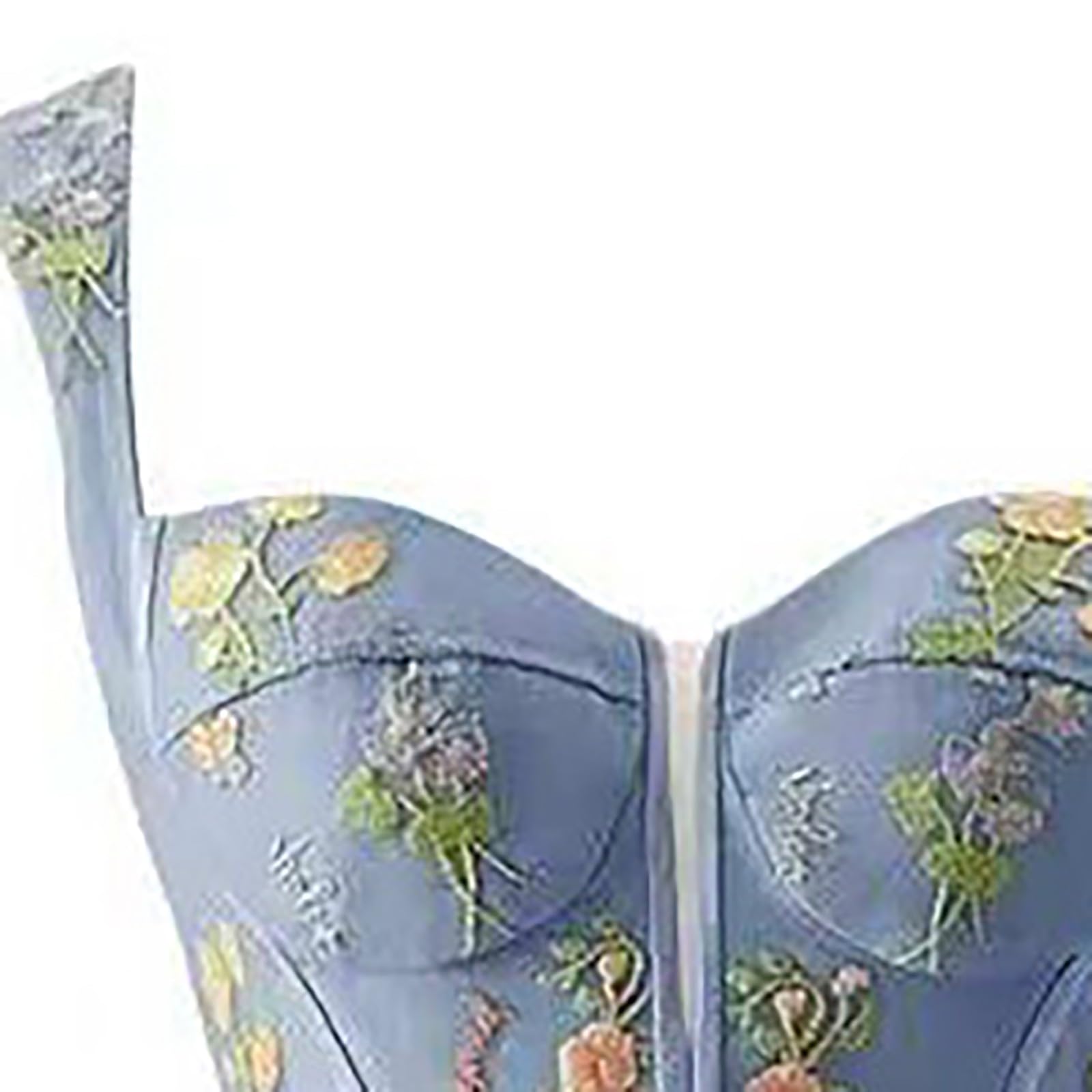 Abiti da Ballo da Donna con Ricami Floreali, Lunghezza tè, Corsetto, Linea A, da Fata, Abito da Sera Formale