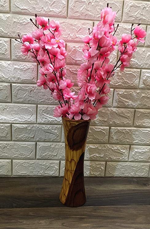 Image of Coolkart Artificial Cherry Blossom Flower Bunch, Baby Pink | 7 Branches, For Vase Home Decoration, Office Decor, Without Vase