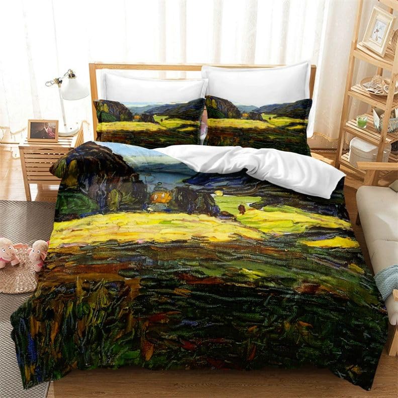 Housse de couette 240 x 260 verte pour transformer votre chambre en galerie d'art moderne