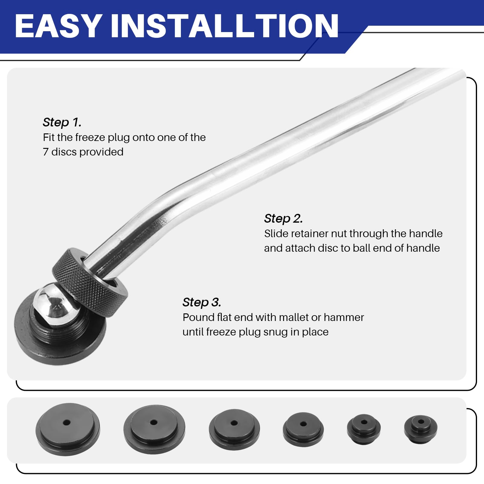 DASBET Kit de 10 Outils d'installation de Bouchons de Gel Diesel pour Moteurs avec étui de Rangement
