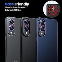 Vista 40 de WSKEN for Samsung Galaxy S24 Ultra Camera Lens Protector, Ultra Thin Scratch Resistant 9H Tempered Glass with Aluminum Metal Circle Camera Screen